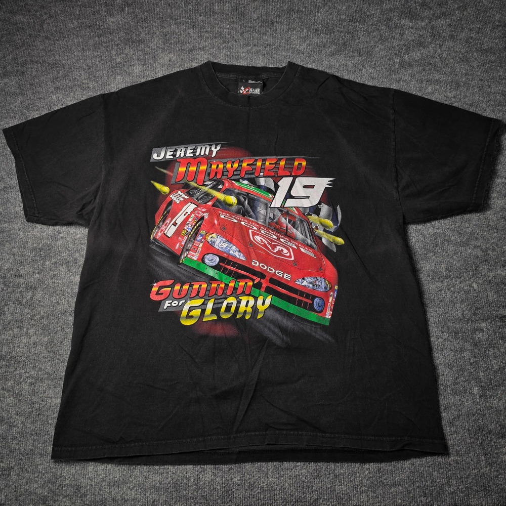 2000s Jeremy Mayfield NASCAR T-Shirt Chase Authentics Mens Large Black #19